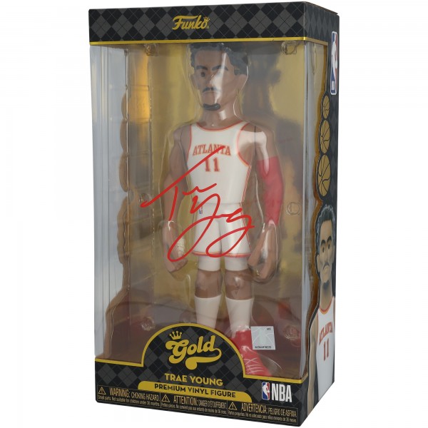 Trae Young Atlanta Hawks Autographed Fanatics Authentic 12 Funko Gold Premium Vinyl Figurine with Chance at Chase