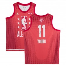 Игровая джерси Trae Young Atlanta Hawks Autographed Fanatics Authentic Red Nike 2021-22 All-Star Game Swingman
