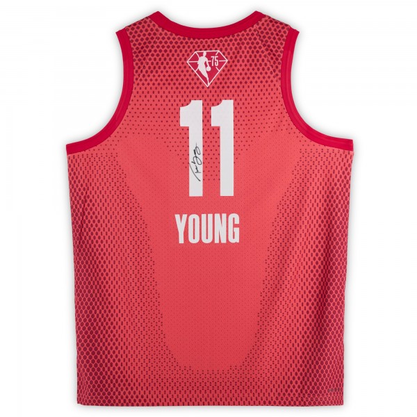 Игровая джерси Trae Young Atlanta Hawks Autographed Fanatics Authentic Red Nike 2021-22 All-Star Game Swingman