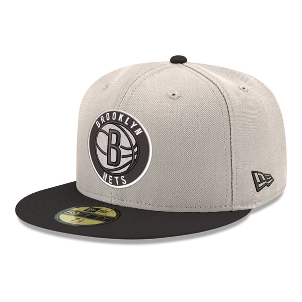 Бейсболка Brooklyn Nets New Era Gray/Black Chrome 59FIFTY