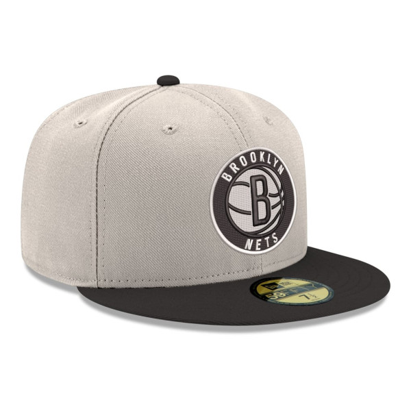 Бейсболка Brooklyn Nets New Era Gray/Black Chrome 59FIFTY