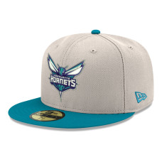 Бейсболка Charlotte Hornets New Era Beige/Teal Chrome 59FIFTY
