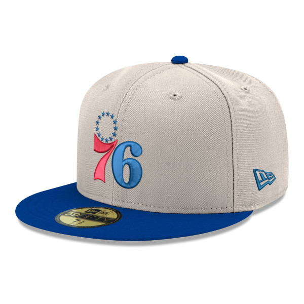 Бейсболка Philadelphia 76ers New Era Gray/Royal Chrome 59FIFTY