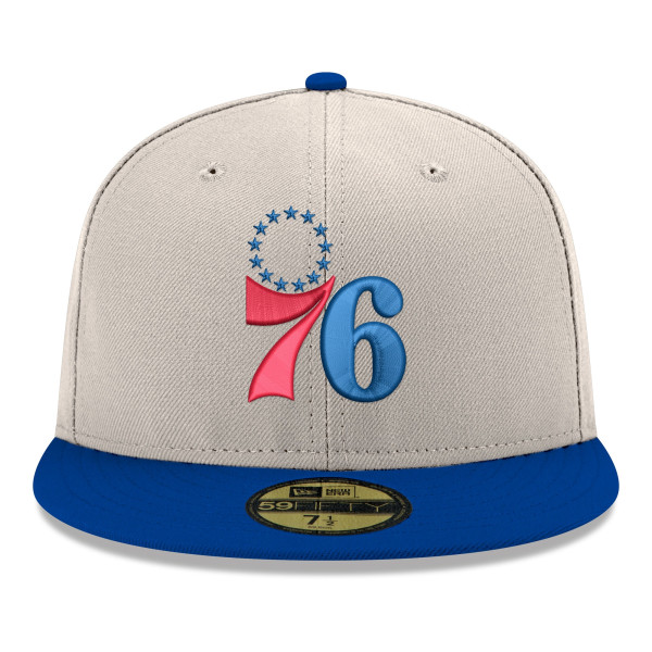 Бейсболка Philadelphia 76ers New Era Gray/Royal Chrome 59FIFTY