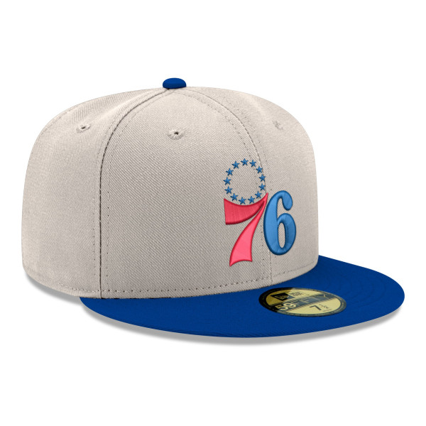 Бейсболка Philadelphia 76ers New Era Gray/Royal Chrome 59FIFTY