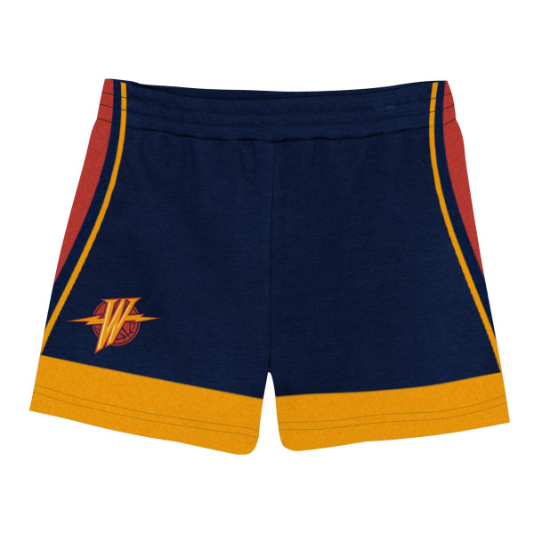 Футболка для малыша Golden State Warriors Stephen Curry Mitchell & Ness Navy 2-Piece Play by Place & Shorts Set
