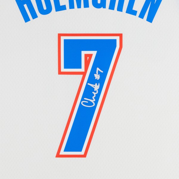 Игровая джерси Chet Holmgren Oklahoma City Thunder Autographed Fanatics Authentic White Nike Association Swingman