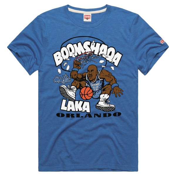 Unisex Orlando Magic Shaquille ONeal Homage Blue Boomshaqalaka Tri-Blend T-Shirt