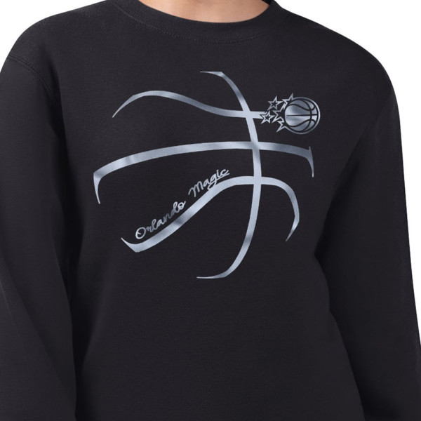 Женская свитшот Orlando Magic G-III 4Her by Carl Banks Black Metallic Print Basketball Sketch Fleece