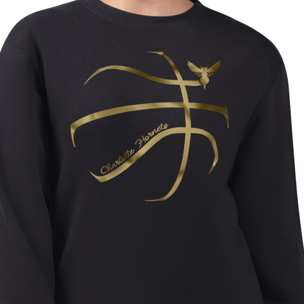 Женская свитшот Charlotte Hornets G-III 4Her by Carl Banks Black Metallic Print Basketball Sketch Fleece