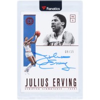 Julius Erving Philadelphia 76ers Autographed 2018-19 Panini Encased Scripted Sigs #SC-JEV #9/15 Card
