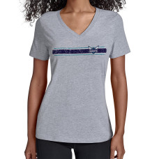 Женская футболка Charlotte Hornets Starter Gray Team Stripe V-Neck