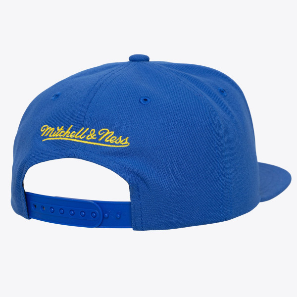 Бейсболка Golden State Warriors Mitchell & Ness Royal Hardwood Classics Old School Stacked Text