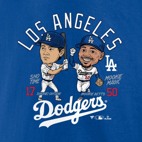 Los Angeles Dodgers Mookie Betts & Shohei Ohtani Royal Player Duo T-Shirt