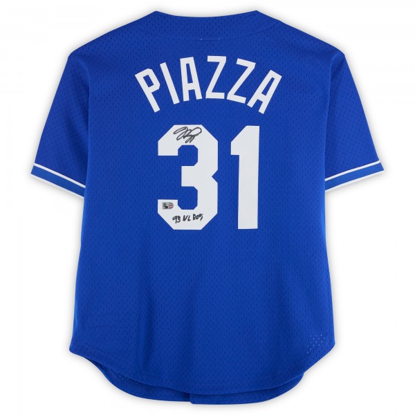 Игровая джерси Mike Piazza Los Angeles Dodgers Autographed Fanatics Authentic Royal Mitchell & Ness Batting Practice with 93 NL ROY Inscription