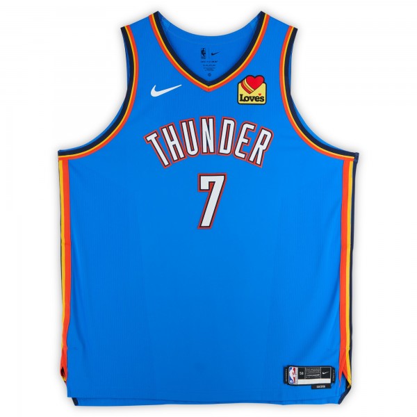 Игровая джерси Chet Holmgren Oklahoma City Thunder Autographed Fanatics Authentic Blue Nike Icon Edition Authentic