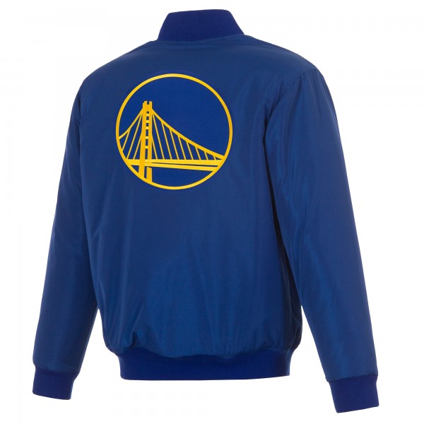 Golden State Warriors JH Design Royal/White Reversible Full-Zip Flight Jacket