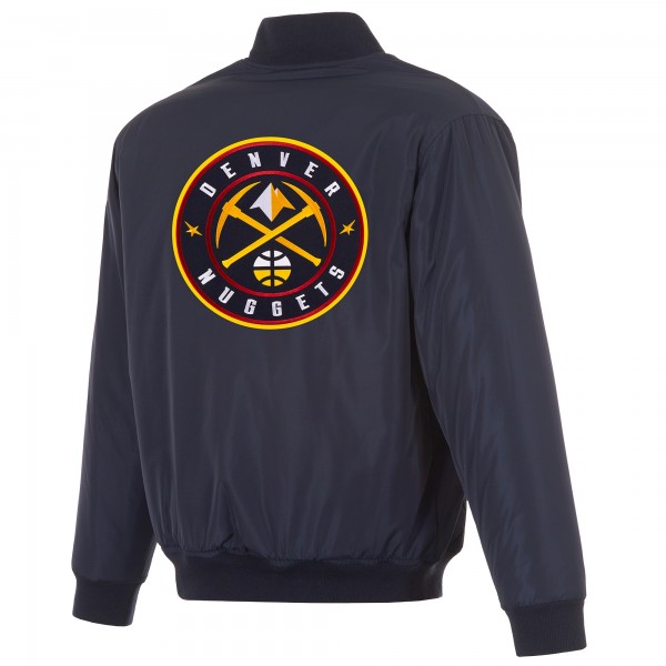 Denver Nuggets JH Design Navy/Gray Reversible Full-Zip Flight Jacket