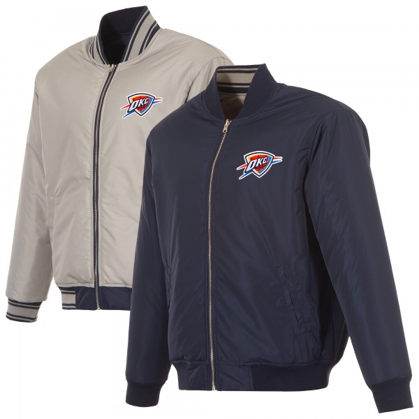 Куртка Oklahoma City Thunder JH Design Navy/Gray Reversible Flight