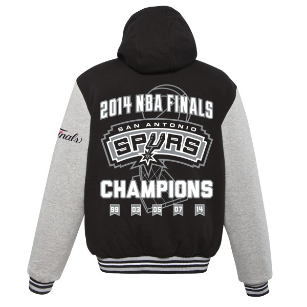 Подростковая San Antonio Spurs JH Design Black 2014 NBA Finals Fleece Full-Zip Varsity Jacket