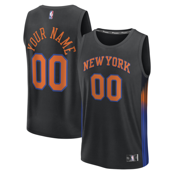 Подростковая New York Knicks Fanatics Black Fastbreak Custom Jersey - Statement Edition