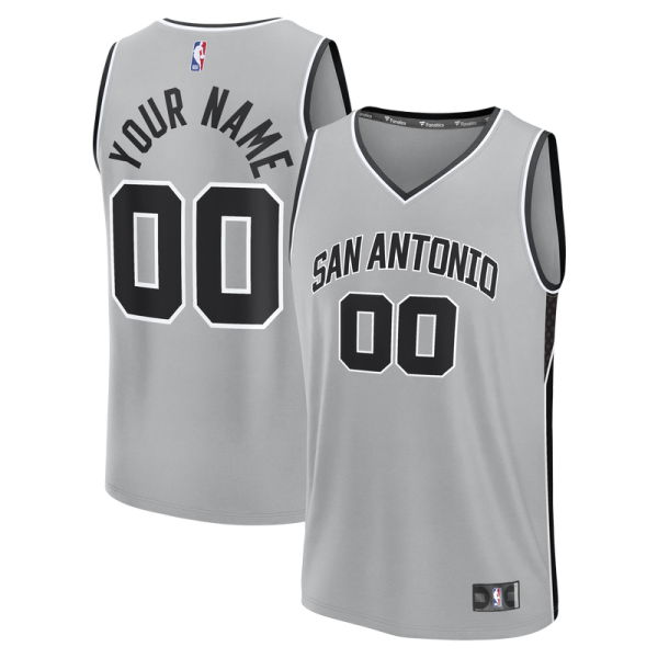 Подростковая Именная джерси San Antonio Spurs Fanatics Silver Fast Break - Statement Edition