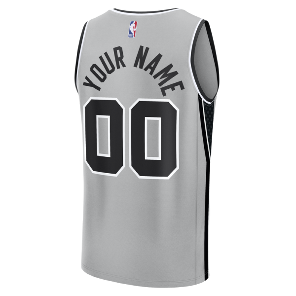 Подростковая Именная джерси San Antonio Spurs Fanatics Silver Fast Break - Statement Edition