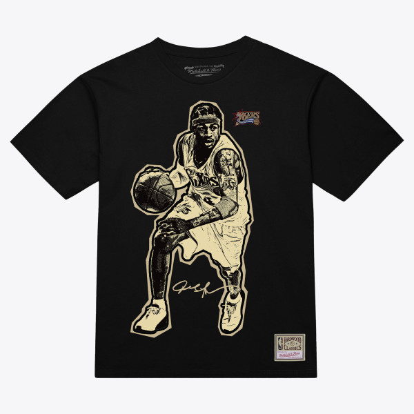 Футболка Unisex Philadelphia 76ers Allen Iverson Mitchell & Ness Black Blockbuster Graphic