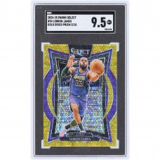 LeBron James Los Angeles Lakers 2024-25 Panini Select Gold Disco Prizm #54 #2/10 SGC Authenticated 9.5 Card