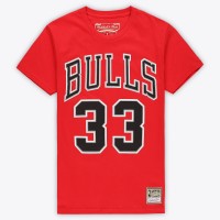 Футболка Unisex Chicago Bulls Scottie Pippen Mitchell & Ness Red Hardwood Classics Name & Number