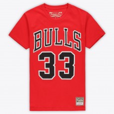Футболка Unisex Chicago Bulls Scottie Pippen Mitchell & Ness Red Hardwood Classics Name & Number