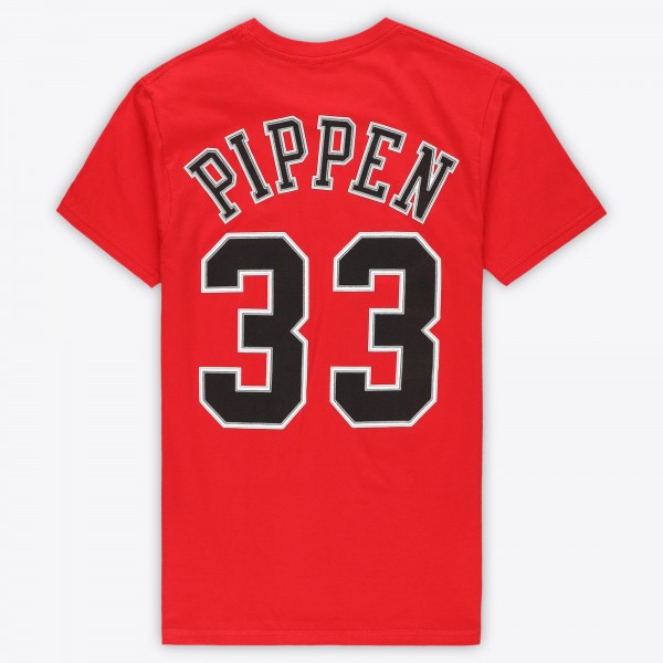 Футболка Unisex Chicago Bulls Scottie Pippen Mitchell & Ness Red Hardwood Classics Name & Number
