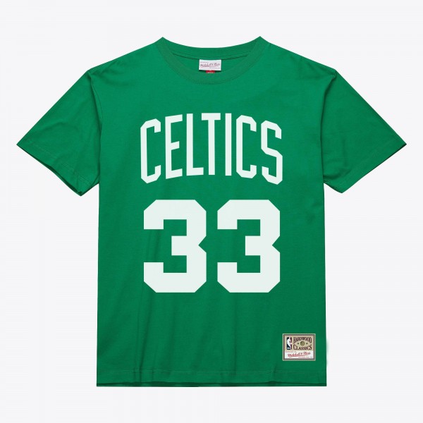 Unisex Boston Celtics Larry Bird Mitchell & Ness Kelly Green Hardwood Classics Name & Number T-Shirt