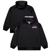 Cleveland Cavaliers Mitchell & Ness Black Hardwood Classics Nights Walk the Tunnel Satin Bomber Full-Snap Hooded Jacket
