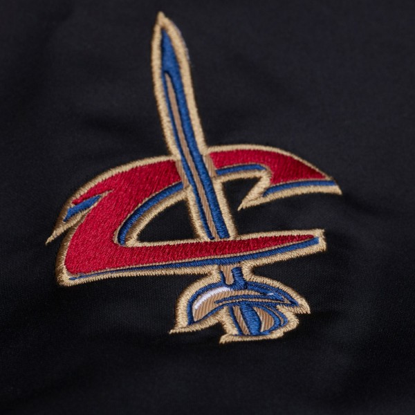 Cleveland Cavaliers Mitchell & Ness Black Hardwood Classics Nights Walk the Tunnel Satin Bomber Full-Snap Hooded Jacket