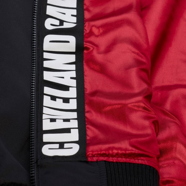 Cleveland Cavaliers Mitchell & Ness Black Hardwood Classics Nights Walk the Tunnel Satin Bomber Full-Snap Hooded Jacket