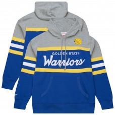 Golden State Warriors Mitchell & Ness Royal/Gray Head Coach Hoodie
