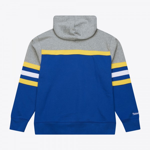 Golden State Warriors Mitchell & Ness Royal/Gray Head Coach Hoodie