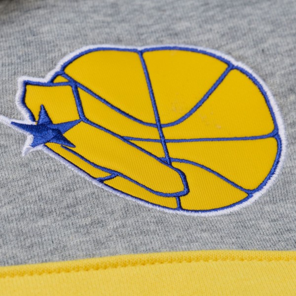 Golden State Warriors Mitchell & Ness Royal/Gray Head Coach Hoodie