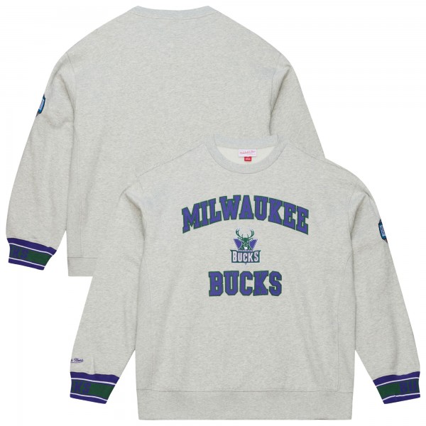 Milwaukee Bucks Mitchell & Ness Heather Gray Team Celebration Sweatshirt