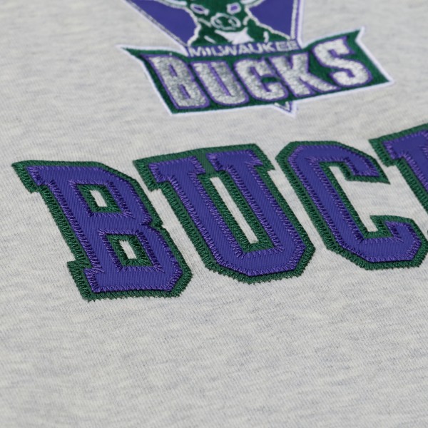 Milwaukee Bucks Mitchell & Ness Heather Gray Team Celebration Sweatshirt