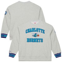 Charlotte Hornets Mitchell & Ness Heather Gray Team Celebration Sweatshirt