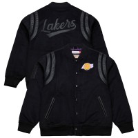 Los Angeles Lakers Mitchell & Ness Black Walk the Tunnel Full-Snap Varsity Jacket