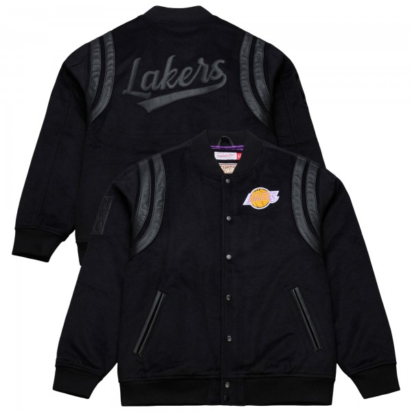 Los Angeles Lakers Mitchell & Ness Black Walk the Tunnel Full-Snap Varsity Jacket