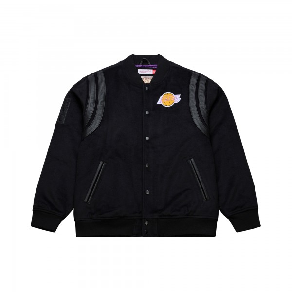 Los Angeles Lakers Mitchell & Ness Black Walk the Tunnel Full-Snap Varsity Jacket