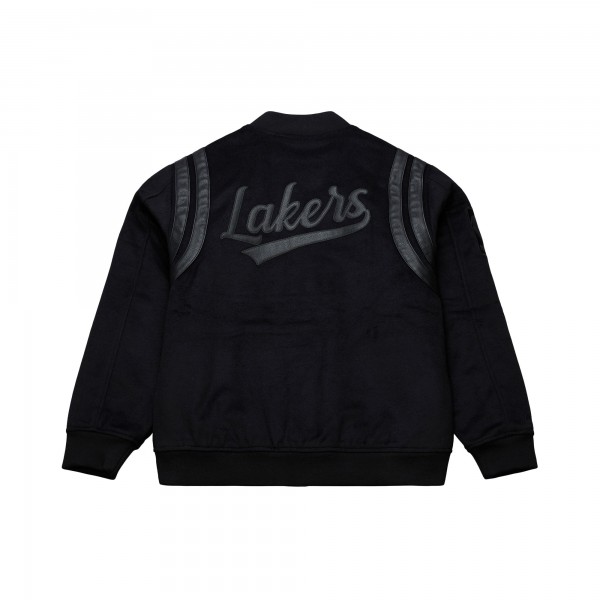 Los Angeles Lakers Mitchell & Ness Black Walk the Tunnel Full-Snap Varsity Jacket