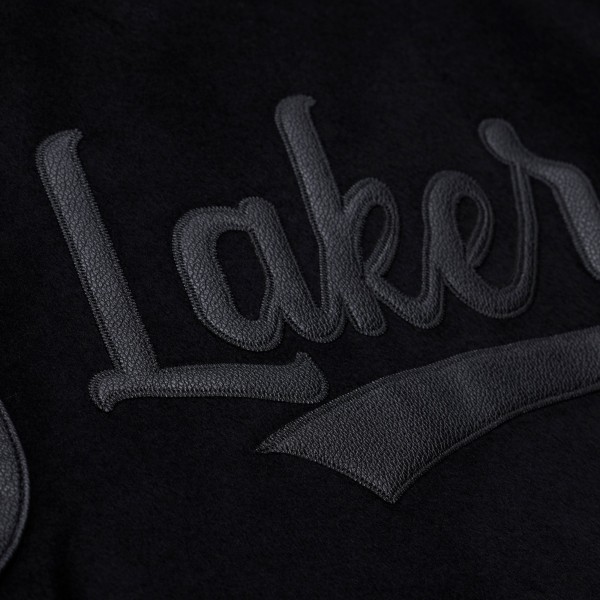 Los Angeles Lakers Mitchell & Ness Black Walk the Tunnel Full-Snap Varsity Jacket