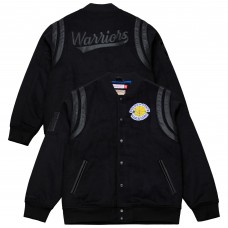 Golden State Warriors Mitchell & Ness Black Walk the Tunnel Full-Snap Varsity Jacket