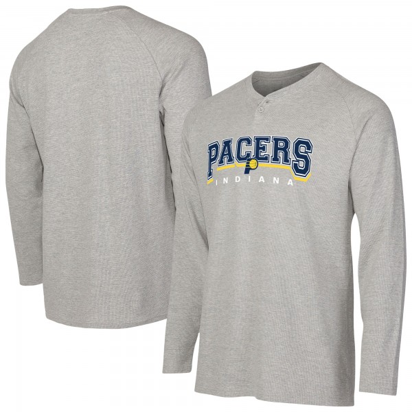 Indiana Pacers Concepts Sport Gray Hawthorn Thermal Knit Long Sleeve Henley T-Shirt