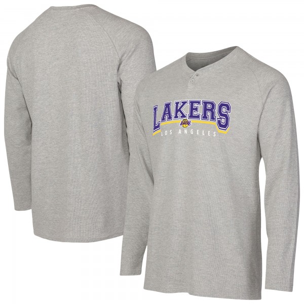 Футболка с длинным рукавом Los Angeles Lakers Concepts Sport Gray Hawthorn Thermal Knit Henley